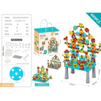 DIY Screw Assembly Building Blocks Set for Kids Ages 3-6 – Creative Educational Toy with Wrench and Screwdriver, Perfect for Parent-Child Interaction and Fine Motor Skills Development (374PCS)