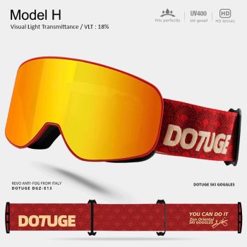 DOTUGE Kids Snow Goggles with Magnetic Flip Design, Anti-Fog HD Lens & UV400 Protection, Compatible with Prescription Glasses, Ideal for Skiing, Snowboarding, and Winter Outdoor Adventures (A)