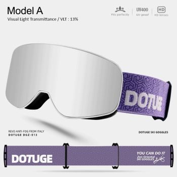 DOTUGE Kids Snow Goggles with Magnetic Flip Design, Anti-Fog HD Lens & UV400 Protection, Compatible with Prescription Glasses, Ideal for Skiing, Snowboarding, and Winter Outdoor Adventures (B)