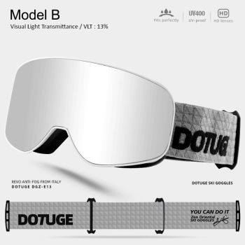 DOTUGE Kids Snow Goggles with Magnetic Flip Design, Anti-Fog HD Lens & UV400 Protection, Compatible with Prescription Glasses, Ideal for Skiing, Snowboarding, and Winter Outdoor Adventures (C)