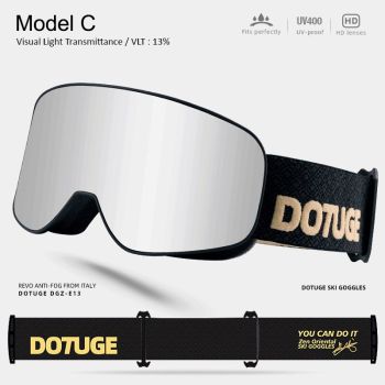 DOTUGE Kids Snow Goggles with Magnetic Flip Design, Anti-Fog HD Lens & UV400 Protection, Compatible with Prescription Glasses, Ideal for Skiing, Snowboarding, and Winter Outdoor Adventures (D)