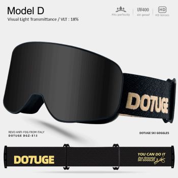 DOTUGE Kids Snow Goggles with Magnetic Flip Design, Anti-Fog HD Lens & UV400 Protection, Compatible with Prescription Glasses, Ideal for Skiing, Snowboarding, and Winter Outdoor Adventures (E)