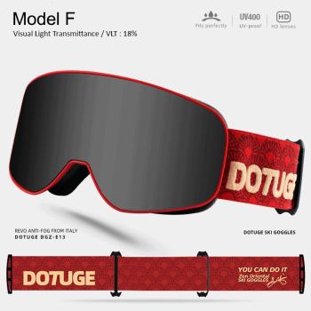 DOTUGE Kids Snow Goggles with Magnetic Flip Design, Anti-Fog HD Lens & UV400 Protection, Compatible with Prescription Glasses, Ideal for Skiing, Snowboarding, and Winter Outdoor Adventures (G)