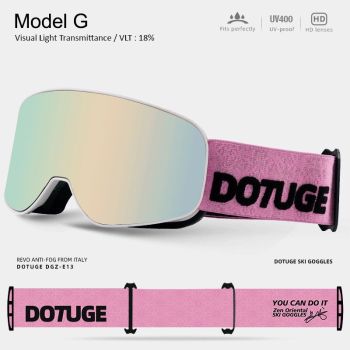 DOTUGE Kids Snow Goggles with Magnetic Flip Design, Anti-Fog HD Lens & UV400 Protection, Compatible with Prescription Glasses, Ideal for Skiing, Snowboarding, and Winter Outdoor Adventures (H)