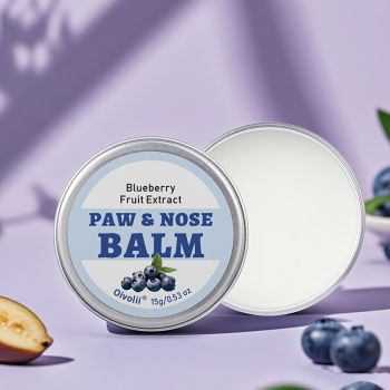 Paw & Nose Care Balm for Dogs and Cats – Deep Moisturizing Treatment for Cracked Pads and Dry Noses, with Coconut Oil or Blueberry Extract, Ideal for Home or On-the-Go Use (OLI00742)