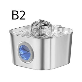 304 Stainless Steel Pet Water Fountain, 2.2L Quiet Drinking Dispenser with Dual Flow Modes, Multi-Stage Filtration for Cats & Small Dogs, USB Powered (A1)