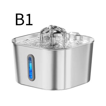 304 Stainless Steel Pet Water Fountain, 2.2L Quiet Drinking Dispenser with Dual Flow Modes, Multi-Stage Filtration for Cats & Small Dogs, USB Powered (B2)