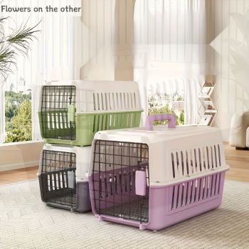 Portable Pet Carrier for Cats and Small Dogs, Airline-Approved Travel Kennel with Comfort Handle, Durable Recyclable PP Material, Compact Design for Indoor, Outdoor, and Air Travel (Purple)