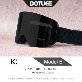 Magnetic Flip-Up Ski Goggles with Anti-Fog Cylindrical Lens for Snow Sports, Winter Hiking, and Mountain Climbing – Unisex Design for Clear Vision and Impact Protection (F)