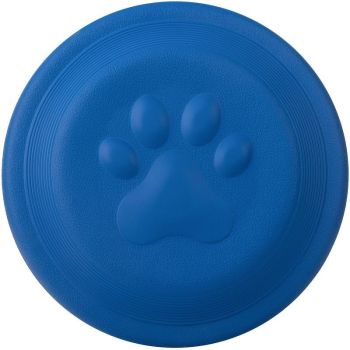 Soft Durable Dog Frisbee for Fetch, Tug, and Water Play – Non-Toxic Rubber Flying Disc with Paw Print Design, Perfect for Outdoor Training, Beach, and Pool Fun with Large, Medium, and Small Breeds (S, Yellow)