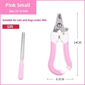 Professional Pet Nail Clipper Set with Safety Guard, Designed for Easy and Stress-Free Claw Trimming at Home, Suitable for Cats and Dogs of All Sizes (L, Pink)