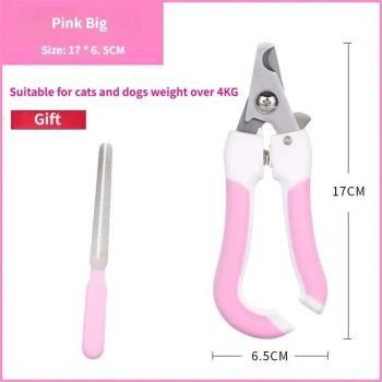 Professional Pet Nail Clipper Set with Safety Guard, Designed for Easy and Stress-Free Claw Trimming at Home, Suitable for Cats and Dogs of All Sizes (S, Pink)