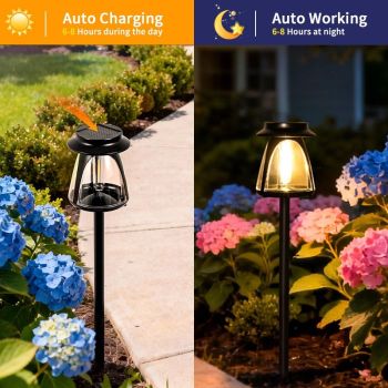 Vintage Solar Garden Lamp with A-Grade Monocrystalline Panel, Dual Installation as Stake or Hanging Lantern, IP68 Waterproof, Auto On/Off for Patio Paths, Flower Beds, Tree Branches, and Outdoor Party Ambiance (10PCS（Warm Light）)