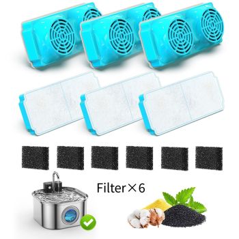 Universal Replacement Pet Water Fountain Filter Cartridge with Dual-Wing Design – Activates Carbon Filtration for Fresh, Clean Water, Perfect for Cats and Small Pets (Filter×3)