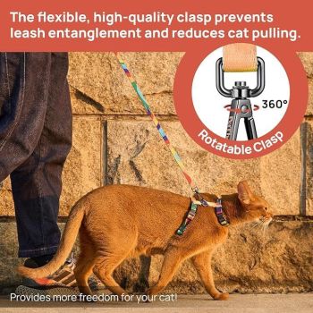 Adjustable Anti-Escape Cat Harness and Leash Set – Soft, Breathable, and Lightweight for Safe Outdoor Adventures with Your Feline Friend (Black)