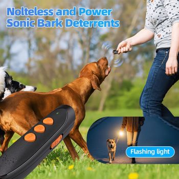 Handheld Ultrasonic Anti-Barking Training Device for Dogs, Safe and Humane Deterrent with LED Light, Indoor and Outdoor Use (Navy)
