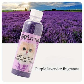 Premium Cat Litter Deodorizer Beads – Natural Odor Eliminator for Litter Box, Long-Lasting Scented Crystals with Lavender, Rose, Lemon, Green Apple & Jasmine, Pet-Safe Fragrance-Free Formula (Yellow)