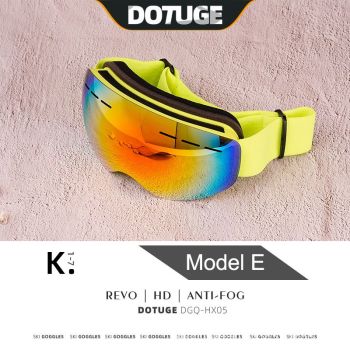 Kids Snow Goggles with Large Spherical Lens, Double-Layer Anti-Fog HD Lens, UV400 Protection, Adjustable Elastic Strap, Ideal for Skiing, Snowboarding & Winter Outdoor Sports (A)
