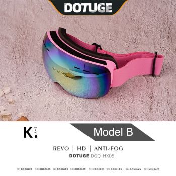 Kids Snow Goggles with Large Spherical Lens, Double-Layer Anti-Fog HD Lens, UV400 Protection, Adjustable Elastic Strap, Ideal for Skiing, Snowboarding & Winter Outdoor Sports (C)