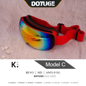 Kids Snow Goggles with Large Spherical Lens, Double-Layer Anti-Fog HD Lens, UV400 Protection, Adjustable Elastic Strap, Ideal for Skiing, Snowboarding & Winter Outdoor Sports (D)