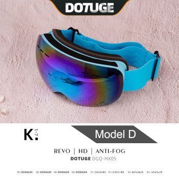 Kids Snow Goggles with Large Spherical Lens, Double-Layer Anti-Fog HD Lens, UV400 Protection, Adjustable Elastic Strap, Ideal for Skiing, Snowboarding & Winter Outdoor Sports (E)