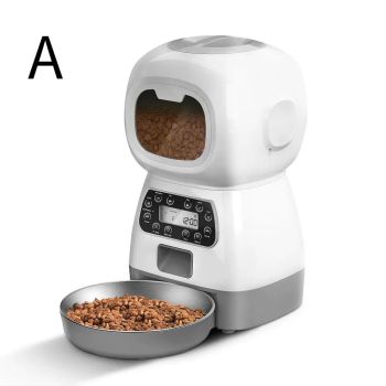 Smart Pet Automatic Feeder with 3.5L Capacity, Timed Portion Control, WiFi Remote Control, Voice Call Feature, Dual Power Supply for Cats and Small Dogs, Ideal for Indoor Use While You Are Away (B（WiFi ）)