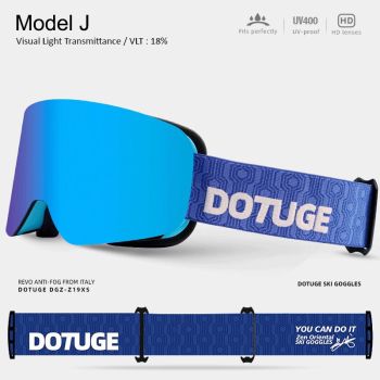 DOTUGE DGZ-Z19XS Series Ski Goggles with Magnetic Quick-Change Lens, Double-Layer Anti-Fog UV400 HD Coated Lenses, Compatible with Prescription Glasses, for Snow Sports, Climbing, and Mountain Adventures (A)