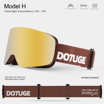 DOTUGE DGZ-Z19XS Series Ski Goggles with Magnetic Quick-Change Lens, Double-Layer Anti-Fog UV400 HD Coated Lenses, Compatible with Prescription Glasses, for Snow Sports, Climbing, and Mountain Adventures (J)