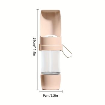 Portable Dog Water Bottle – Leak-Proof Pet Water Dispenser with Food Storage, Ideal for Outdoor Walks, Camping, and Travel (Yellow)