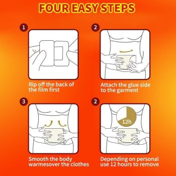Self-Heating Hand Warmers 20-Pack 12-Hour Warmth Air-Pressure Activated Hand - White - Size 20PCS