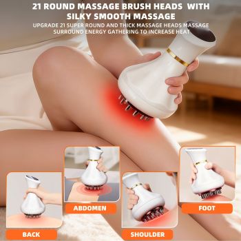 White Gray portable body massager, muscle relief massage, heating massage device, multiple massage modes, compact massager for travel, deep tissue massage, back neck shoulder massager, relaxation gift Australia, Aussie massage tool, post-workout recovery 