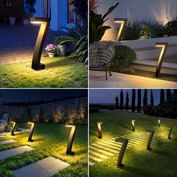 Black Outdoor Garden Pathway Lights Set Of 6 Garden Lighting Outdoor Illumination