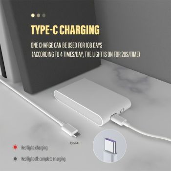 White Black Smart Sensor Night Light USB Charging Night Light Automatic Night Light Ambient