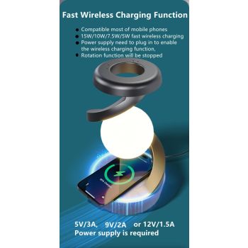 Gray Modern Night Light Spiral Design LED Night Light Ambient Lighting Wireless