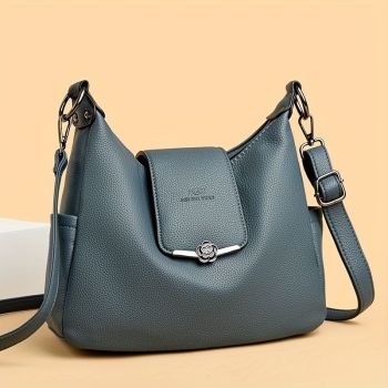 Leather Hobo Bag Shoulder Bag For Women High-Quality Leather Bag Travel Handbag - Burgundy - Size L