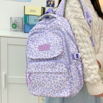 Ladata Backpack Stylish Ladies Backpack Middle School Backpack College Student - Purple - Size 45-30-17
