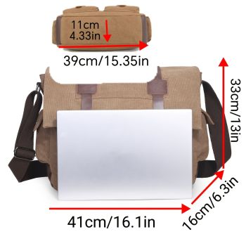 Navy Black Blue Canvas Messenger Bag Travel Bag High-Quality Bag Adjustable Strap Multiple