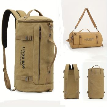 Yellow Black canvas travel backpack, durable travel backpack, spacious carry-on bag, stylish backpack Australia, travel bag for weekend getaway, organized backpack with pockets
