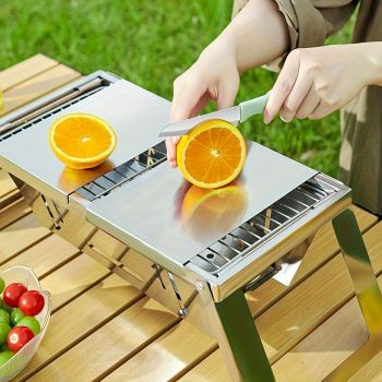 Silver Gray portable barbecue grill, outdoor grill, camping grill, lightweight grill, picnic grill, courtyard grill, Australian BBQ, even heat distribution grill
