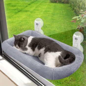 Gray cat bed, window cat bed, cat furniture, cat supplies, Australian cat bed, cat relaxation, bird watching cat bed, sunbathing cat bed