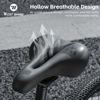 Mountain Bike Saddle Bike Parts Mountain Biking Ergonomic Bike Seat Durable - Black - Size L