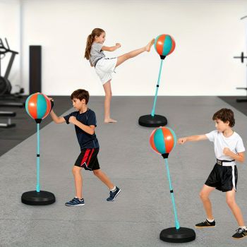 Black kids punching ball, boxing set for kids, martial arts toy for kids, adjustable punching ball, durable punching ball, children's fitness toy, active play equipment Australia