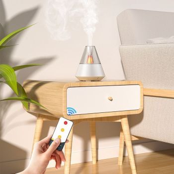 flame aroma diffuser, realistic flame diffuser, aromatherapy diffuser, essential oil diffuser, 7 color lights diffuser, ultra quiet diffuser, auto off diffuser, flame effect humidifier, Australian aromatherapy, relaxation diffuser - Black - Size Contains 