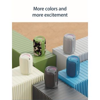 Portable Bluetooth Speaker Compact Speaker High-Quality Sound Long Battery Life - Black - Size 90-93-128mm