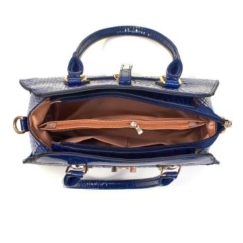 Blue Women'S Handbag Croc-Embossed Handbag Patent Leather Handbag Women'S - Red - Size 29-13-21
