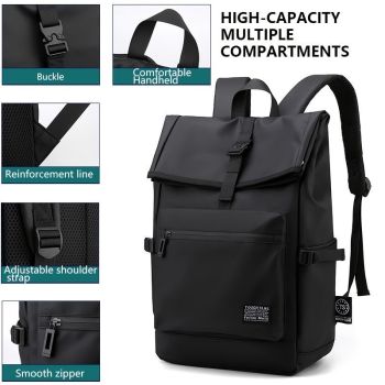 Travel Backpack Modern Backpack Stylish Backpack Spacious Backpack Comfortable - Black - Size L
