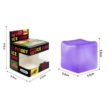 Ice Cube Squishy Toy 5.5*5.5cm Slow Rising Stress Relief Fidget Toy Soft Squeeze Sensory Toy for Kids and Adults(Blue)