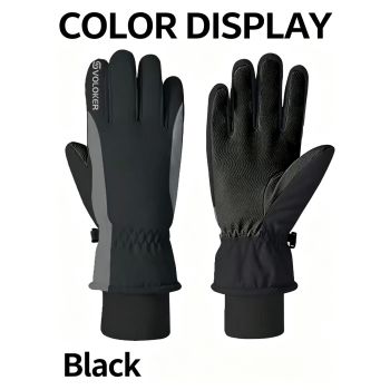 Outdoor Sports Fleece Lined Windproof Touchscreen Ski Gloves,women's pink