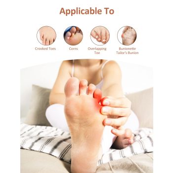 Pain Relief Pad Soft Silicone Gel Pads with Anti-Slip Strap, Little Toe Cushions Spacer Guard Corrector