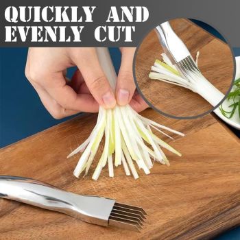 Stainless Steel Chopped Green Onion Knife,Sharp Scallion Shredding Cutter, Kitchen Vegetable Cutter Household Multifunctional Food